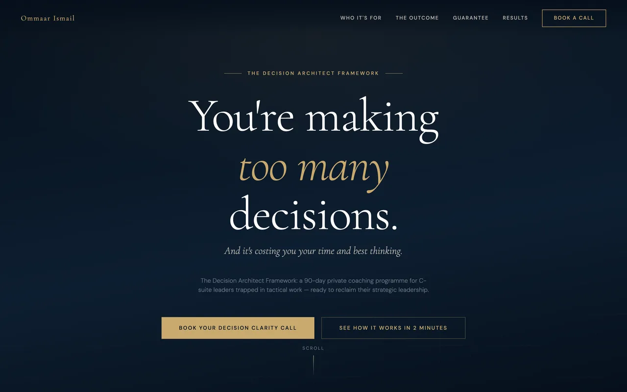 Decision Architect Framework website
